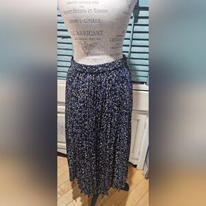J. Crew Black and Blue Floral Maxi Skirt